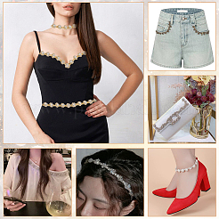 2 ярд сплава стеклянные стразы чашки цепи&nbsp;DIY-GA0009-07