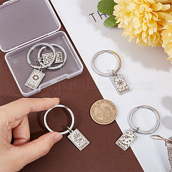 5 шт. 5 прямоугольника в стиле таро с подвеской из нержавеющей стали 316 KEYC-UN0001-13P