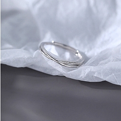 Кольца из стерлингового серебра с родиевым покрытием RJEW-G302-01P