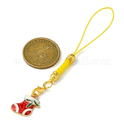 Полиэстер с рождественской тематикой и эмалированными ремешками для мобильных телефонов HJEW-JM02213