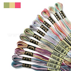 12 моток 6 цвета 6-слойная полиэфирная мулине для вышивания&nbsp;OCOR-FS0001-01B-03
