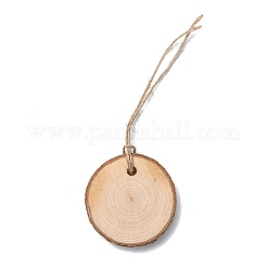 Плоские круглые деревянные большие подвесные украшения WOOD-F010-02