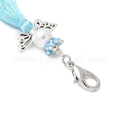 Подвеска-кисточка из стеклянного жемчуга и бисера «миюки» в виде ангела&nbsp;HJEW-MZ00198-03