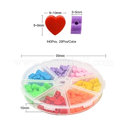 140шт 7 цвета бусины из полимерной глины ручной работы DIY-YW0005-39