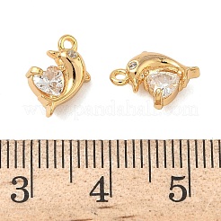 Подвески из прозрачных кубических цирконий с микропаве из океанической латуни KK-B160-42G-01