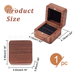 Деревянные коробки для колец на палец с 2 слотом OBOX-WH0007-18