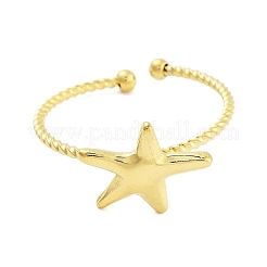 Настоящие открытые манжеты из нержавеющей стали 304 с покрытием из 18-каратного золота для женщин&nbsp;RJEW-B061-02G-06