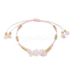 Браслеты из плетеных бусин с натуральным розовым кварцем и круглыми бусинами рокайль из Миюки&nbsp;BJEW-MZ00252-01