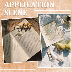 3 шт. 3-х цветная латунная закладка с длинными цепочками AJEW-SC0002-88