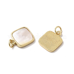 Квадратные подвески из натуральной белой ракушки&nbsp;KK-K384-06G