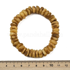 Браслеты из натурального янтаря с эластичными бусинами для мужчин и женщин BJEW-L710-01A