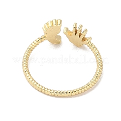 Открытая манжета из латуни для женщин со следами стопы и ладони&nbsp;RJEW-A040-03G