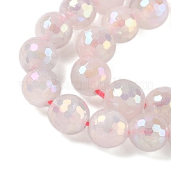 Гальваническим естественно розовый кварц бисер пряди G-Z038-A03-03AB-01