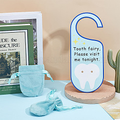 2 шт. вешалка для двери Зубная фея из тополевой фанеры AJEW-NB0007-14B