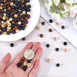 400шт 4 стиля бусины из натурального дерева&nbsp;WOOD-GF0002-15A