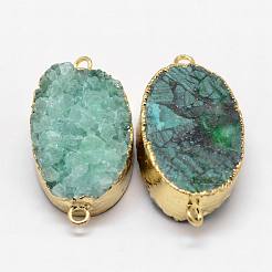 Гальванические соединители из натурального и окрашенного агата друзы&nbsp;G-N0168-018B