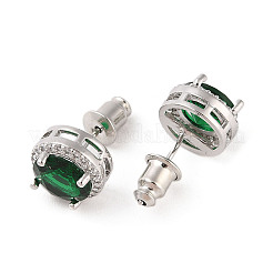 Серьги из латуни с микропаве и цирконием в стойке&nbsp;EJEW-I304-09P-08