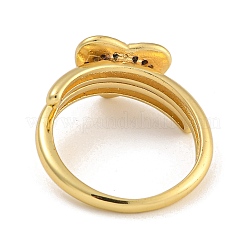 2 шт. 2 стиля латунных микропаве кубических цирконий регулируемые кольца для женщин&nbsp;RJEW-P127-14G