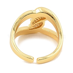 Манжеты из латуни с микро паве кубический цирконий для женщин&nbsp;RJEW-S392-14G