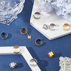 10 шт. 10 стиля 304 нержавеющая сталь открытые манжетные кольца компоненты&nbsp;STAS-SC0009-07