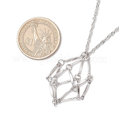 304 нержавеющая сталь пустой макраме мешочек кулон сингапурская цепочка ожерелье изготовление&nbsp;NJEW-JN05280