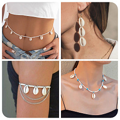 50 шт. подвески из натуральной ракушки каури BSHE-CW0001-02