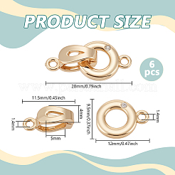 6 шт. латунные застежки с микропаве из прозрачного кубического циркония&nbsp;KK-BC0015-10KCG