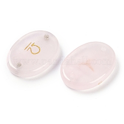 12 шт. 12 стиля двенадцать созвездий натуральный розовый кварц плоские овальные звенья соединительные подвески G-K359-05B