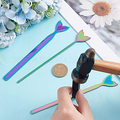 3 шт. 3-х стильный браслет из нержавеющей стали в виде рыбьего хвоста с заготовками FIND-UN0001-96MC