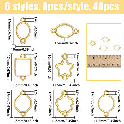 48 шт. 6 стиля цинковый сплав открытая задняя часть коннектор подвески&nbsp;FIND-CA0011-23