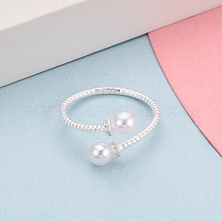 925 открытое кольцо-манжета из стерлингового серебра с микропаве из прозрачных кубических цирконий для женщин&nbsp;STER-N016-140S