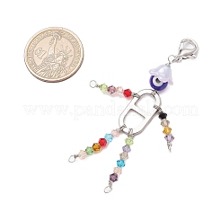 Круглые бусины ручной работы в стиле лэмпворк с имитацией австрийского хрусталя и 201 звеном из нержавеющей стали HJEW-JM03033