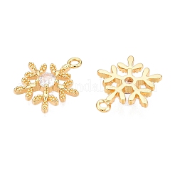 Подвески из прозрачного кубического циркония с микропаве из латуни на рождественскую тематику KK-T073-14G