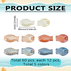 60шт 5 цвета гальванические стеклянные бусины&nbsp;EGLA-LP0001-01