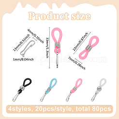 80 шт. 4-х цветные силиконовые застежки-молнии HJEW-FG00024