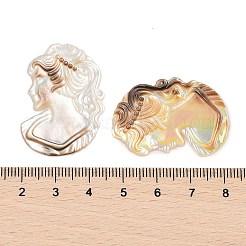 Натуральная черная ракушка для губ с резными кабошонами SSHEL-I026-01