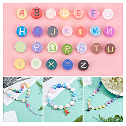 260шт 26 буквы бусины из полимерной глины ручной работы CLAY-FH0001-04