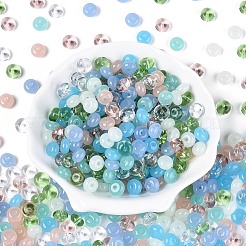 Стеклянные бусины прозрачных цветов&nbsp;SEED-N007-39B-02
