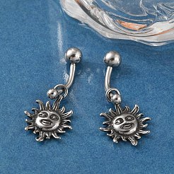 Висячие кольца для пупка из хирургической нержавеющей стали Sun 316 EJEW-G416-08AS