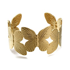 Ионное покрытие(ip) 304 нержавеющая сталь манжета кольцо для женщин RJEW-U025-02G