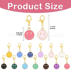 20 шт. подвеска в виде улыбающегося лица из двухцветного сплава с эмалью&nbsp;HJEW-YW00218