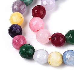 Окрашенные природные белый нефрит бисер пряди&nbsp;G-T139-6mm-60-04