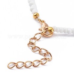 Круглые ожерелья из бисера из непрозрачного стекла NJEW-JN03362-04