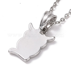 Не тускнеющее ожерелье из нержавеющей стали 304 в виде совы для женщин STAS-E154-20P