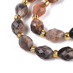 Натуральный черный солнечный камень бисер прядь G-N342-35-8x6-08