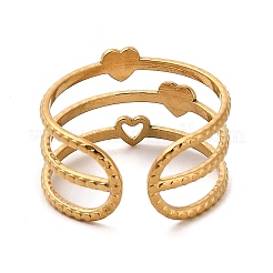 Открытое кольцо-манжета из нержавеющей стали 304 с ионным покрытием (IP) для женщин&nbsp;RJEW-Z015-07G