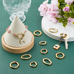 12 шт. 4 стиля стойки с покрытием из латуни пружинные затворные кольца KK-HS0001-66