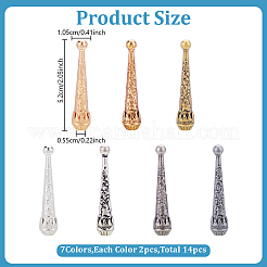 14 шт. двухцветные наконечники для шнура из ретро-сплава FIND-AR0005-49B