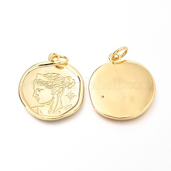 Латунные микропаве прозрачные кубические циркониевые подвески ZIRC-O036-21G