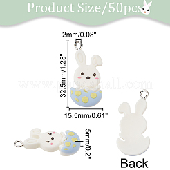 50 шт. подвески из непрозрачной смолы на пасхальную тематику RESI-DC0001-03
